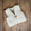 Wool Teddy Fleece Gilet - Natural