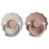 FRIGG Daisy Round Latex 2 Pack Pacifiers Blush Cotton candy