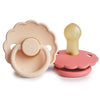 FRIGG Daisy - Round Latex 2 Pack Pacifiers - Pink Cream / Poppy