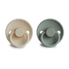 FRIGG Rope Round Latex 2 Pack Pacifiers Cream Sage