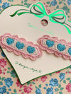 KONGES SLOJD 2 PACK HEART EMBROIDERY HAIR CLIP