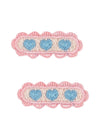 KONGES SLOJD 2 PACK HEART EMBROIDERY HAIR CLIP