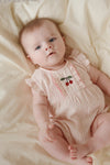 KONGES SLOJD ELLIE FRILL ROMPER PEONY STRIPE
