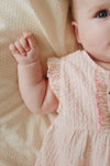 KONGES SLOJD ELLIE FRILL ROMPER PEONY STRIPE