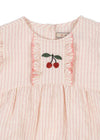 KONGES SLOJD ELLIE FRILL ROMPER PEONY STRIPE