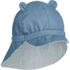 Liewood Gorm Reversible Sun Hat With Ears Blue wave stripe
