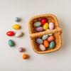 Little Findies Rattan Basket and 20 Wooden Toy Eggs