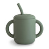 Mushie Silicone Training Cup and Straw Dried Thyme