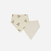Bandana Scarf Bib 2 Pack - Teddy, Oat Check