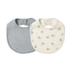 Quincy Mae Jersey Snap Bib 2 Pack Bears Steel Blue