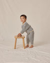 Quincy Mae Waffle Slouch Set Ocean Stripe