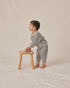 Quincy Mae Waffle Slouch Set Ocean Stripe