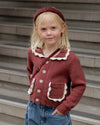 Rylee Cru COLLARED CARDIGAN BURGUNDY