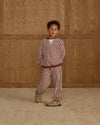 Rylee Cru OVERSIZED CREW BURGUNDY STRIPE