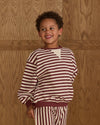 Rylee Cru OVERSIZED CREW BURGUNDY STRIPE