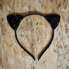 Glitter Cat Ears Headband - Black