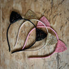 Glitter Cat Ears Headband - Black