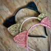 Glitter Cat Ears Headband - Black