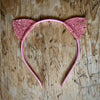 Glitter Cat Ears Headband - Pink