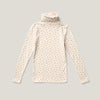 Soor Ploom Snap Turtleneck Calico Print Pointelle Rosewood