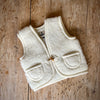 Alwero Wool Teddy Fleece Gilet - Natural