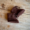 Organic Wool Fleece Baby Booties - Cinnamon