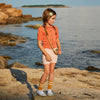 Misha Puff Block Stitch Scallop Shorts English Rose