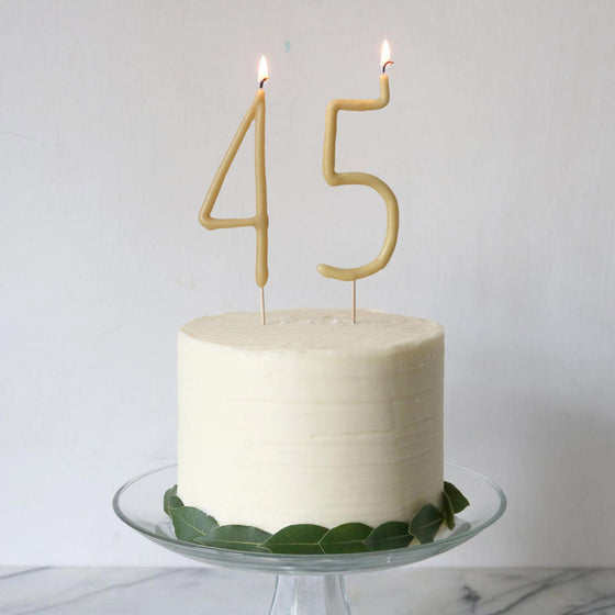 Oakmoss Number Beeswax Birthday Candle