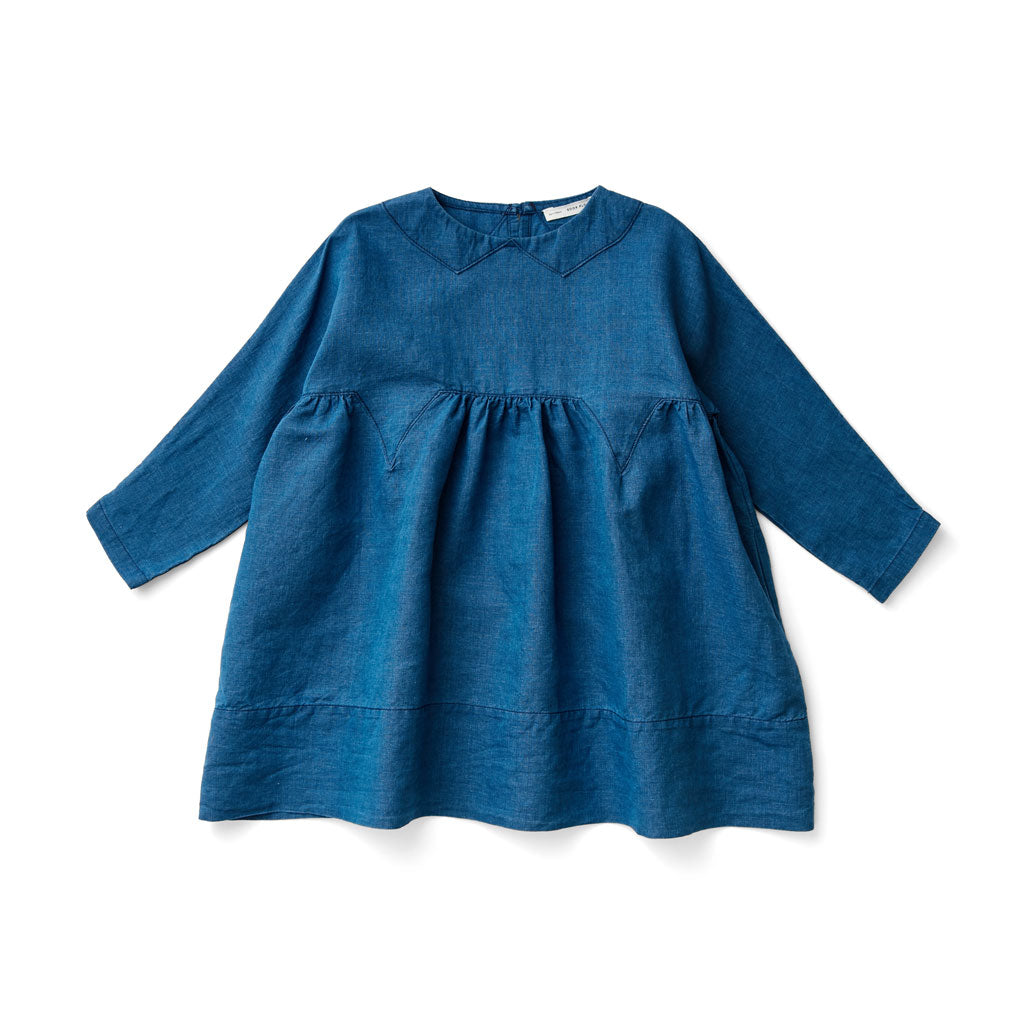 Millie Dress - Indigo – The Little Wooden Peg