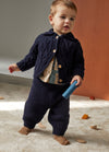 The New Society Tirso Baby Cardigan Space Blue