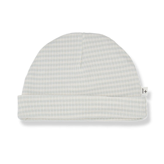 1 More in the Family GIO beanie pale aqua stripe