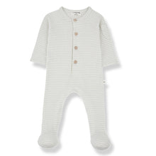  1 More in the Family GUIM onesie pale aqua stripe