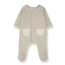  1 more in the family ADRIA footed onesie beige stripe