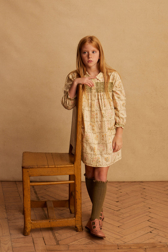 APOLINA ALINE SMOCK SHIRTDRESS CABIN QUILT CREAM