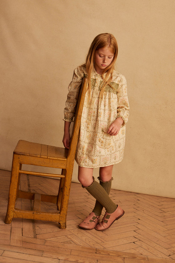 APOLINA ALINE SMOCK SHIRTDRESS CABIN QUILT CREAM