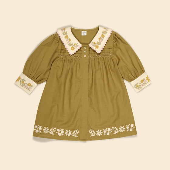 APOLINA BETTE DRESS DRIED MOSS