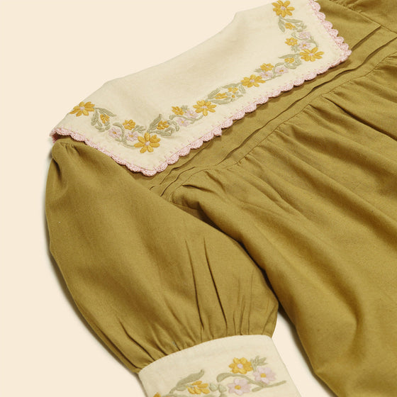APOLINA BETTE DRESS DRIED MOSS
