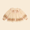 APOLINA CARLOTTA EMBROIDERED BLOUSE CASHEW