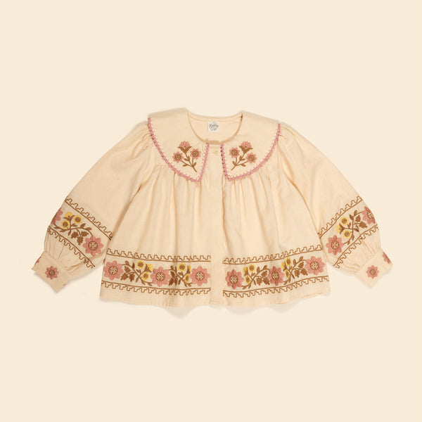 CARLOTTA EMBROIDERED BLOUSE CASHEW – The Little Wooden Peg