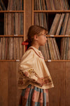 APOLINA CARLOTTA EMBROIDERED BLOUSE CASHEW