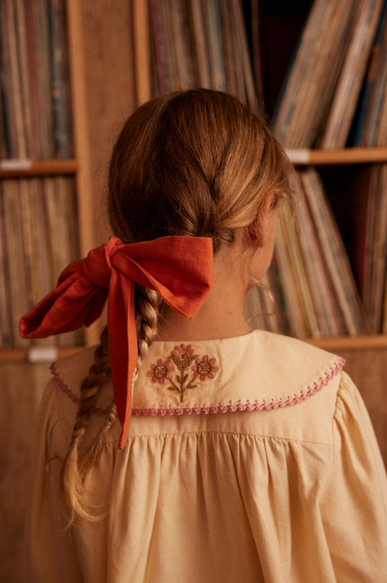 APOLINA CARLOTTA EMBROIDERED BLOUSE CASHEW