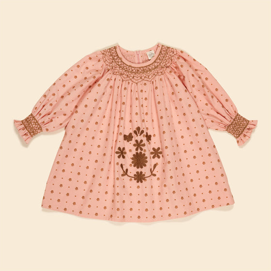 APOLINA CECE SMOCK DRESS MEADOW CALICO RIBBON