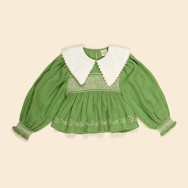 CORNELIA BLOUSE RETRO GREEN – The Little Wooden Peg