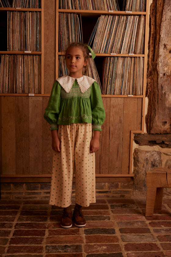 APOLINA CORNELIA BLOUSE RETRO GREEN