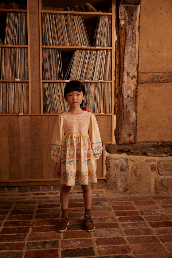 APOLINA PENNY SMOCK DRESS CASHEW