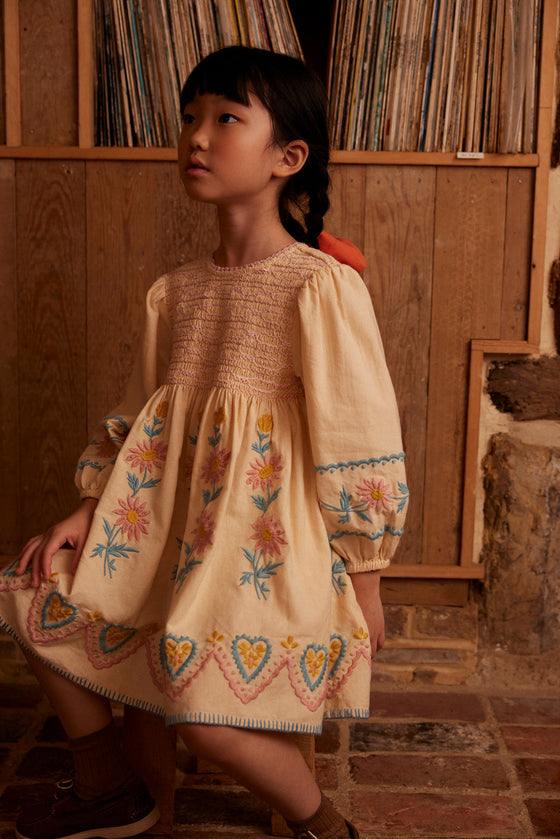 APOLINA PENNY SMOCK DRESS CASHEW