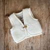 Wool Teddy Fleece Baby Gilet - Natural