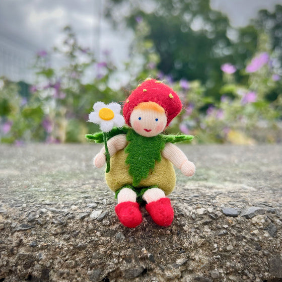 Strawberry Baby Handmade Wool Fairy
