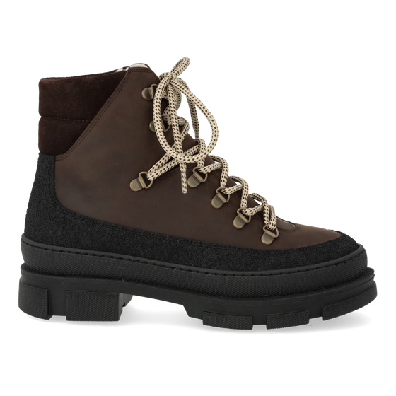 Women's Lace Up Boot - Black / Dark Brown