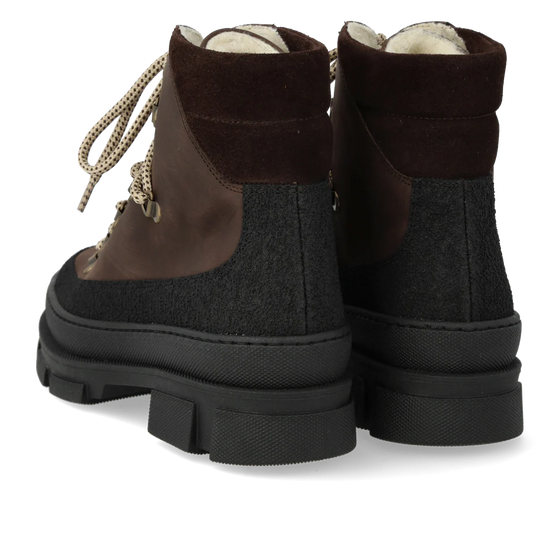 Women's Lace Up Boot - Black / Dark Brown